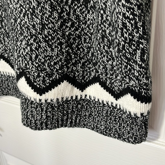 Old navy NWT classic fair isle sweater black white pullover crew neck cotton XL - Picture 7 of 13